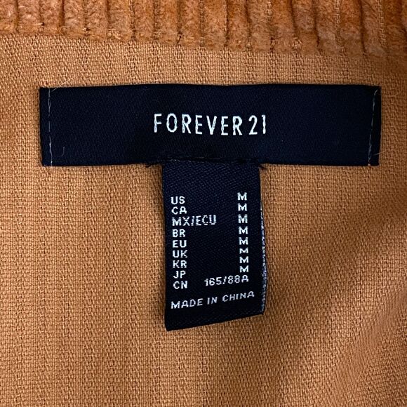 Forever 21 Cotton Crop Corduroy Trucker Jacket Women's Size Medium - Picture 3 of 6